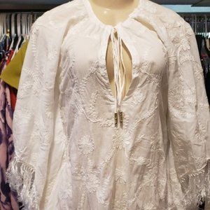 Melissa Odabash White Kaftan, Tunic, Kimono, Duster